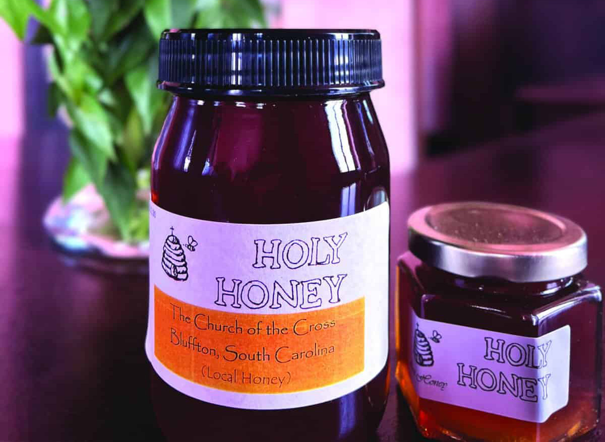 a jar of Holy Honey from the Church of the Cross